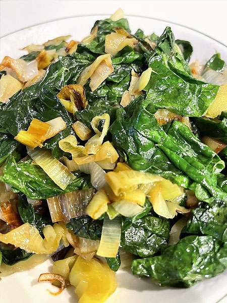 Leek and Spinach Saute