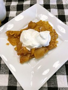 Pumpkin Crepes with Apple Topping