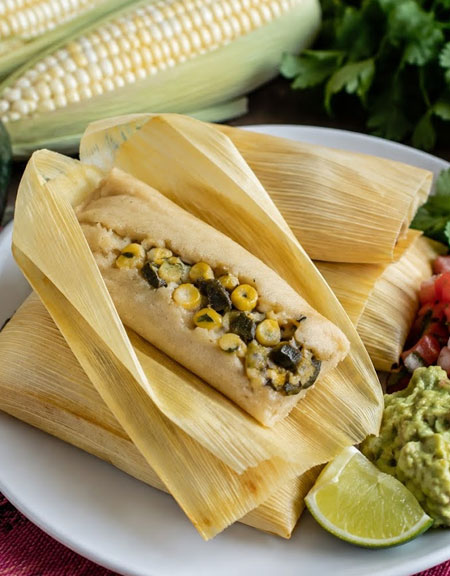 Corn and Poblano Chili Tamales